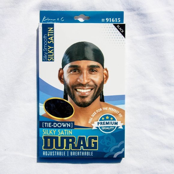Black Silky Durag Waves Hair Curls Moisturize - Picture 1 of 1